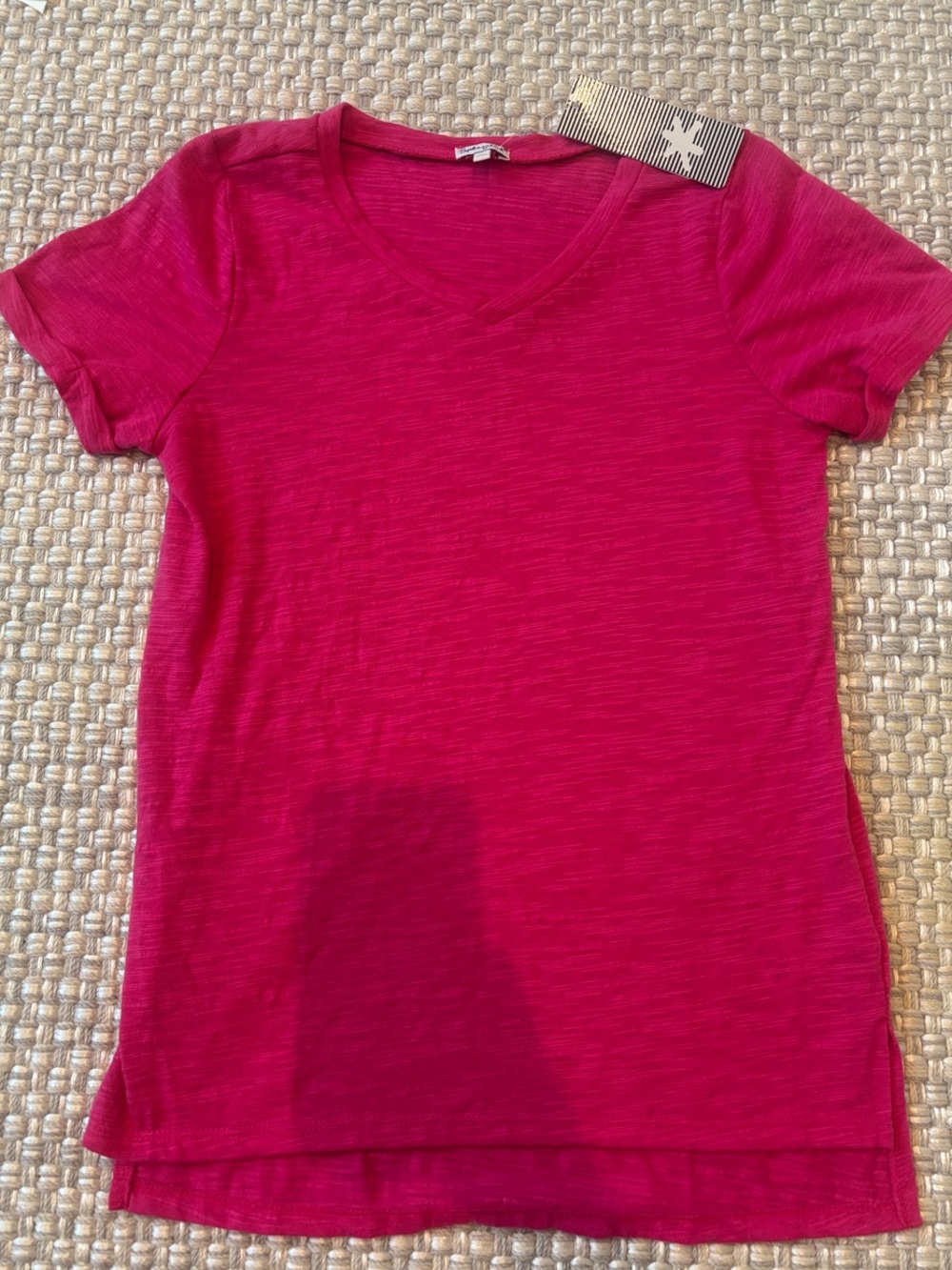 Girl's Splendid V-Neck Short Sleeve Tee - Raspberry Pink